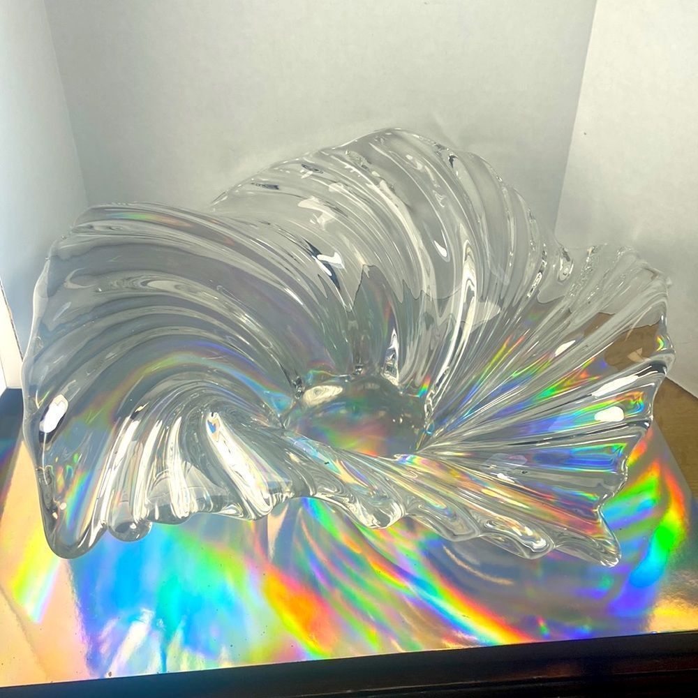Mikasa Crystal Console Glass Centerpiece Bowl ‘BELLE EPOQUE’ 10.5W X 5”T - Picture 2 of 7